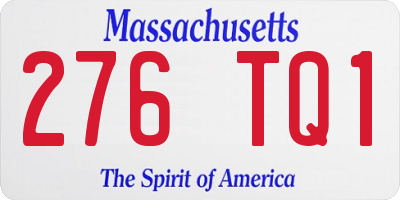 MA license plate 276TQ1
