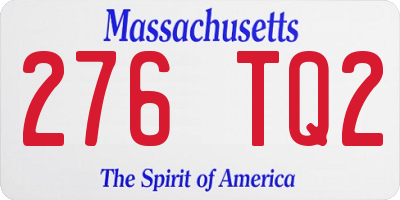 MA license plate 276TQ2