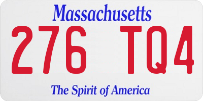 MA license plate 276TQ4