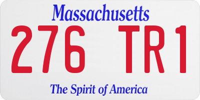 MA license plate 276TR1