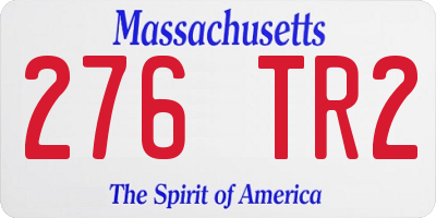 MA license plate 276TR2