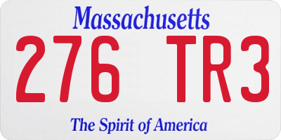 MA license plate 276TR3