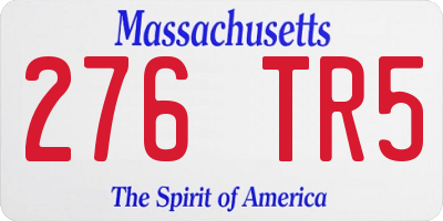 MA license plate 276TR5