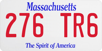 MA license plate 276TR6