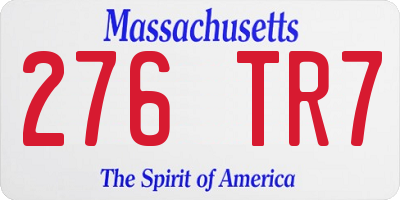 MA license plate 276TR7