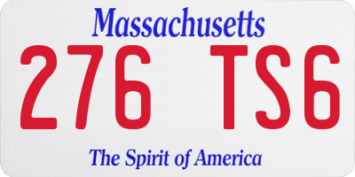 MA license plate 276TS6