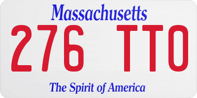 MA license plate 276TT0