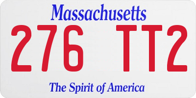 MA license plate 276TT2