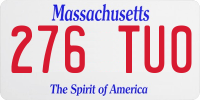 MA license plate 276TU0