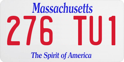 MA license plate 276TU1