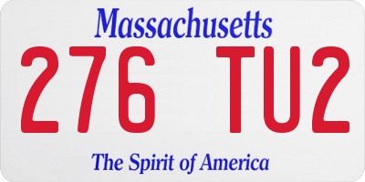 MA license plate 276TU2