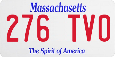 MA license plate 276TV0