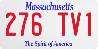 MA license plate 276TV1
