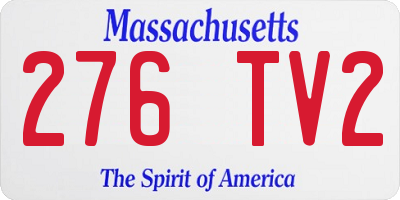 MA license plate 276TV2