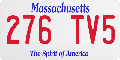 MA license plate 276TV5