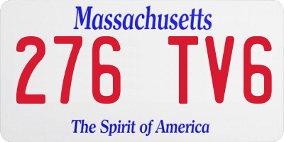 MA license plate 276TV6