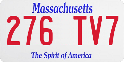 MA license plate 276TV7
