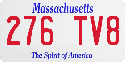 MA license plate 276TV8