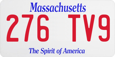MA license plate 276TV9