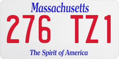 MA license plate 276TZ1