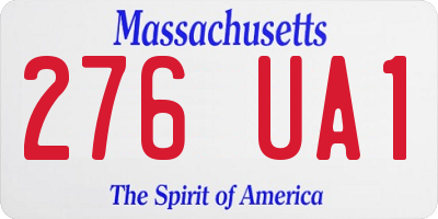 MA license plate 276UA1
