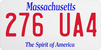MA license plate 276UA4