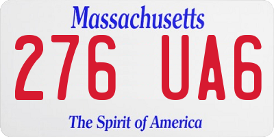 MA license plate 276UA6