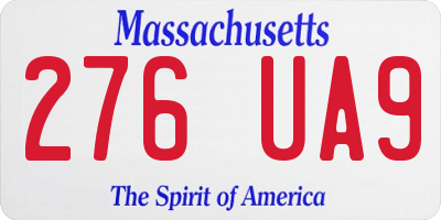 MA license plate 276UA9