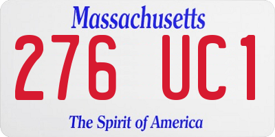 MA license plate 276UC1