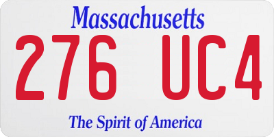 MA license plate 276UC4