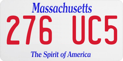 MA license plate 276UC5