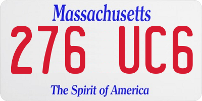 MA license plate 276UC6