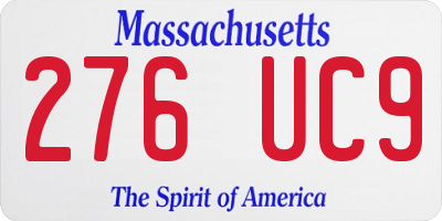 MA license plate 276UC9