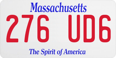 MA license plate 276UD6