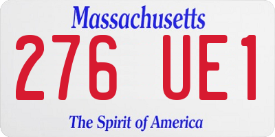 MA license plate 276UE1