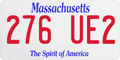 MA license plate 276UE2