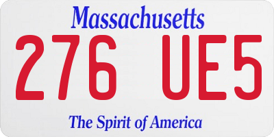 MA license plate 276UE5