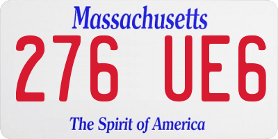 MA license plate 276UE6