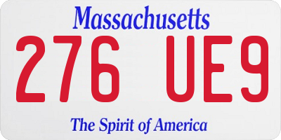 MA license plate 276UE9