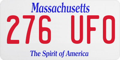 MA license plate 276UF0