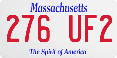 MA license plate 276UF2