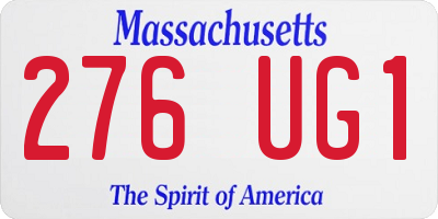 MA license plate 276UG1