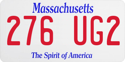 MA license plate 276UG2