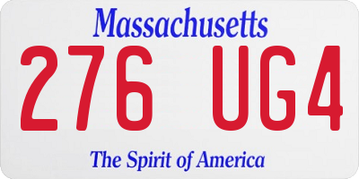 MA license plate 276UG4