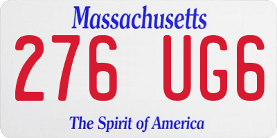 MA license plate 276UG6