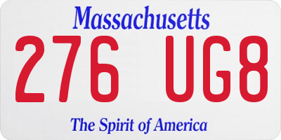 MA license plate 276UG8