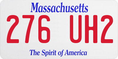 MA license plate 276UH2