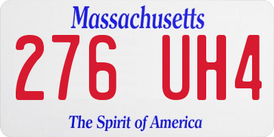 MA license plate 276UH4
