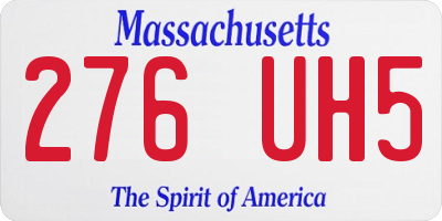 MA license plate 276UH5
