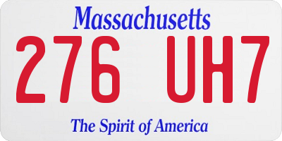 MA license plate 276UH7